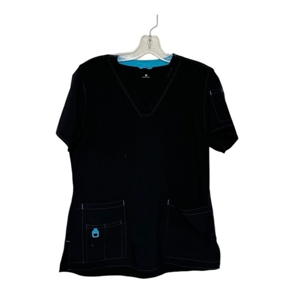 Carhartt Womens Scrub Top V-Neck Black Medical Nurse Size M